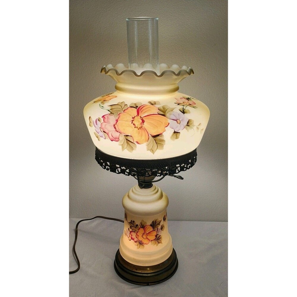 Vintage Hand Painted Gone With the Wind GWTW 18" Hurricane Lamp Cottagecore
